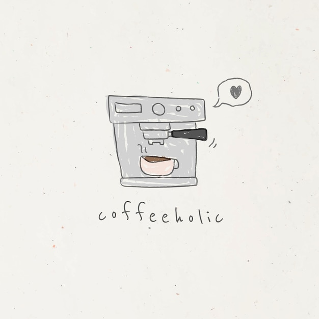 Doodle style coffee machine vector