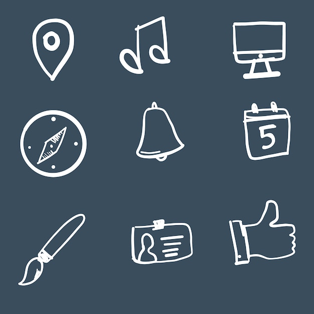 Doodle technology icon collection