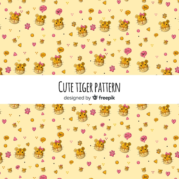 Doodle tiger pattern