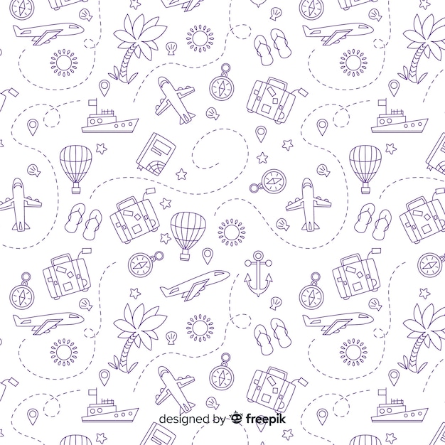 Free Vector doodle travel background