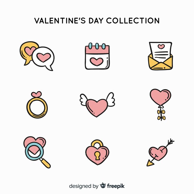 Doodle valentine's day elements