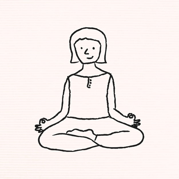 Free Vector doodle woman meditating