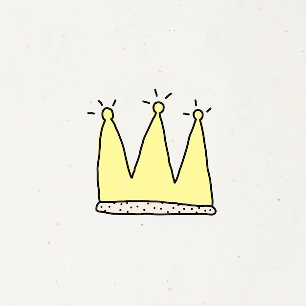 Free Vector doodle yellow crown on a beige background vector