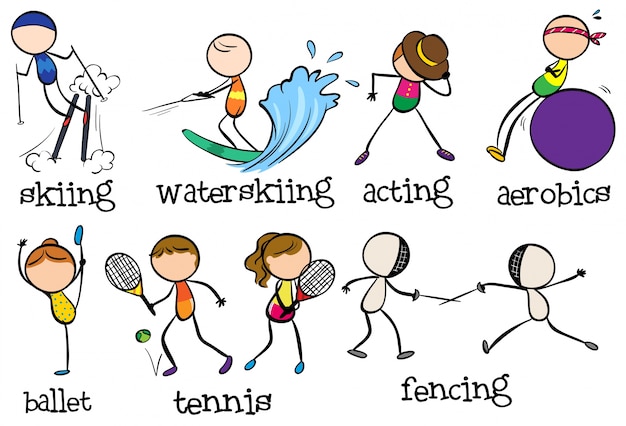 Free Vector doodles different types of sports