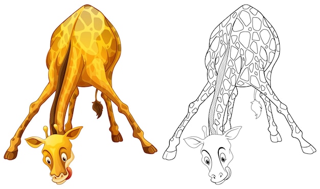 Free Vector doodles drafting animal for giraffe