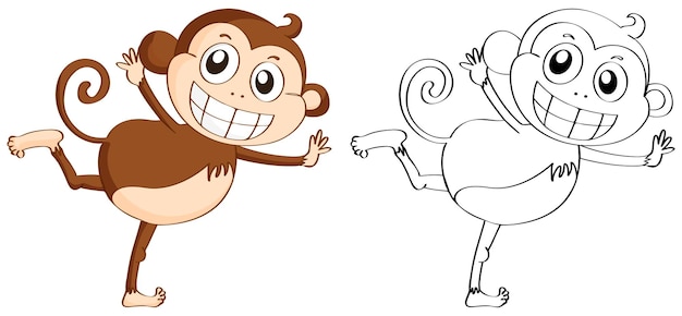 Free Vector doodles drafting animal for monkey