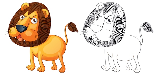 Free Vector doodles drafting animal for wild lion