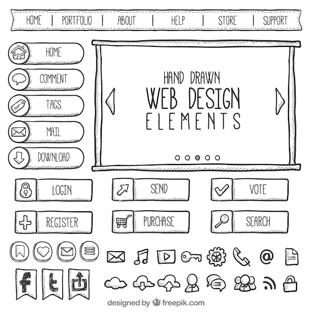 Doodles web element collection 