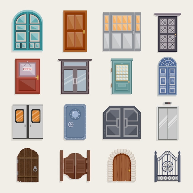 Door Icons Flat