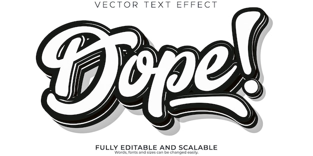 Dope brush text effect editable modern lettering typography font style