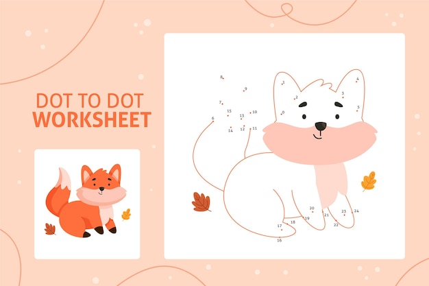 Dot to dot worksheet with fox