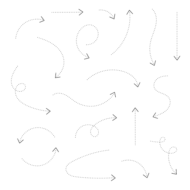 Free Vector dotted lines arrows set