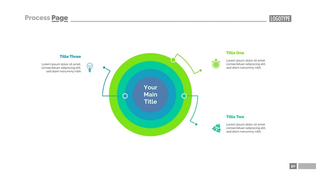 Doughnut Chart with Three Elements Slide