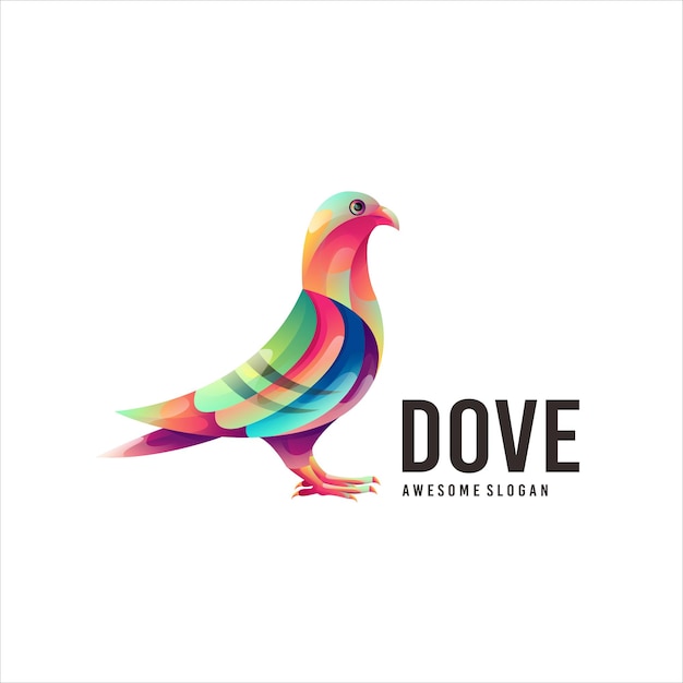 Free Vector dove colorful gradient illustration logo