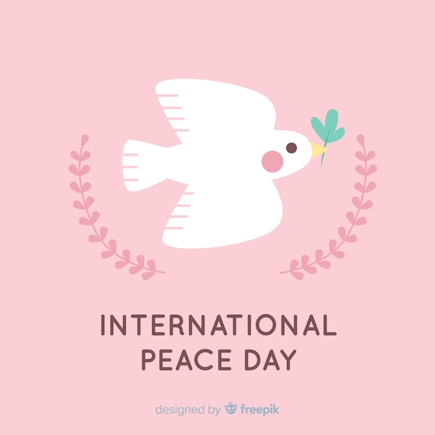 Free vector dove peace day background flat design