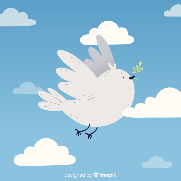 Dove peace day background flat design