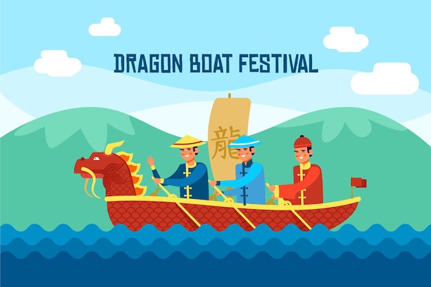 Dragon boat background concept