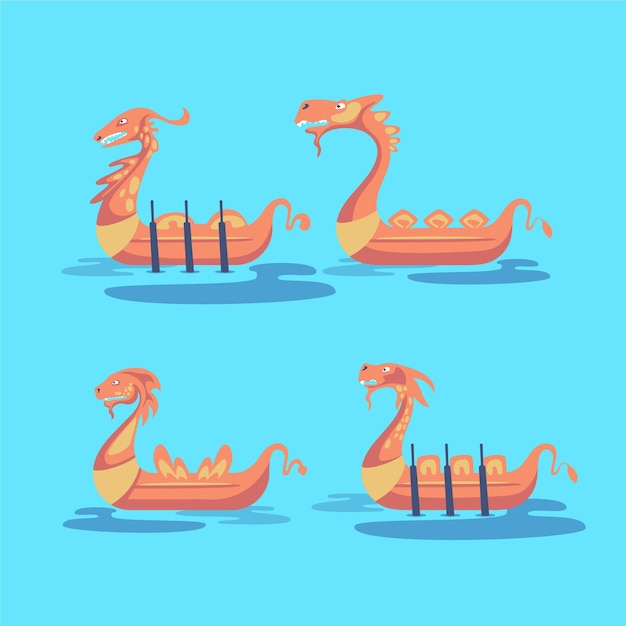 Dragon boat colorful collection design