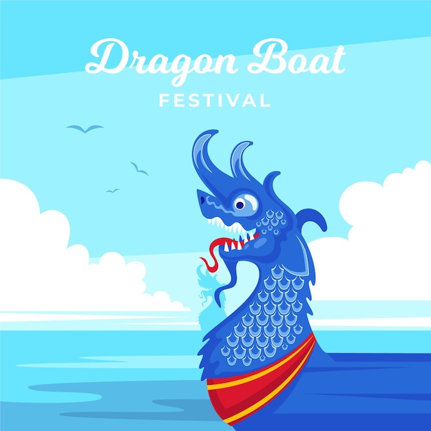 Free Vector dragon boat colorful wallpaper theme