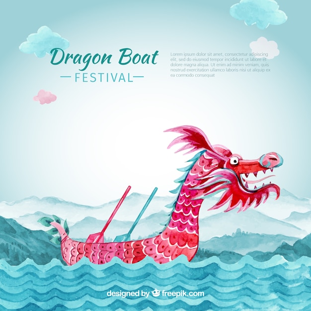 Free Vector dragon boat festival background