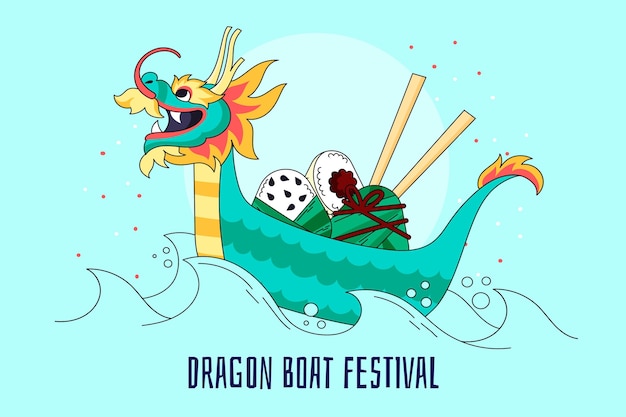 Dragon boat wallpaper design