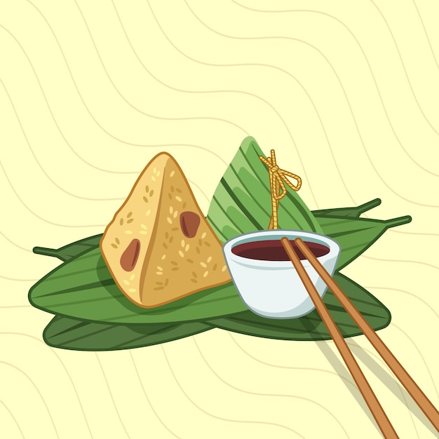 Free vector dragon boats zongzi wallpaper