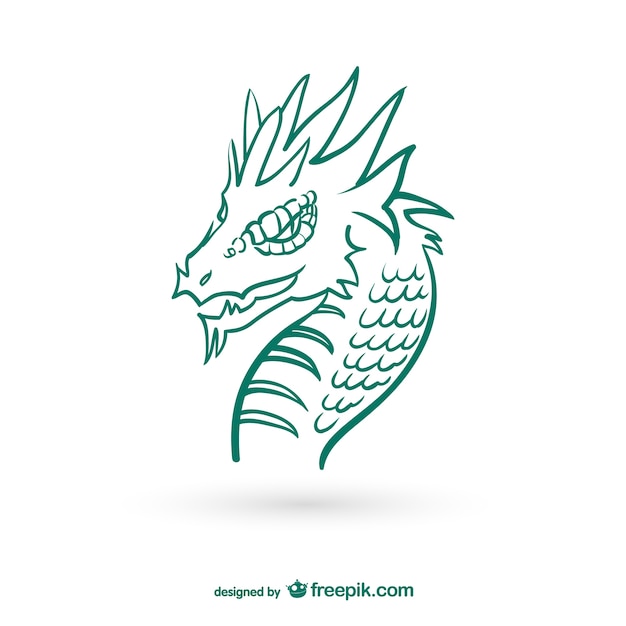 Dragon drawing vector