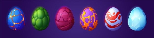 Dragon eggs with different texture for ui game design