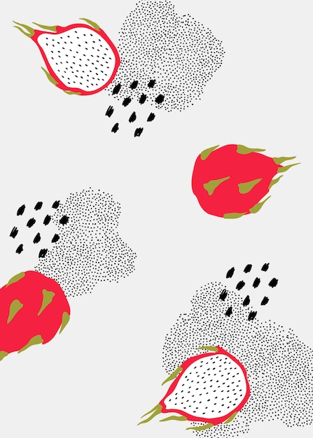 Free vector dragon fruit pattern