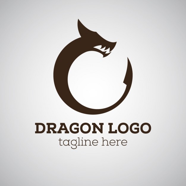 Free Vector dragon logo with tagline