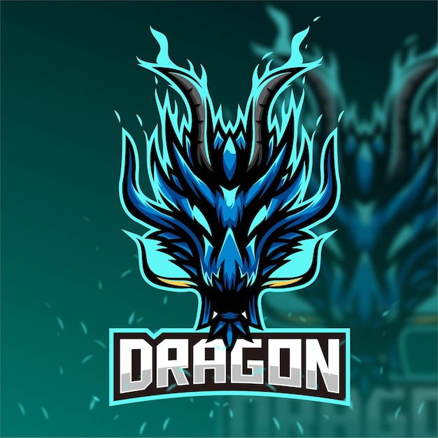 Dragon Mascot esport gaming logo vector design