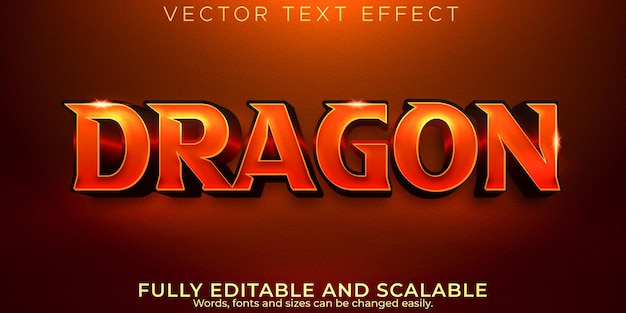 Free Vector dragon text effect, editable comic and funny text style