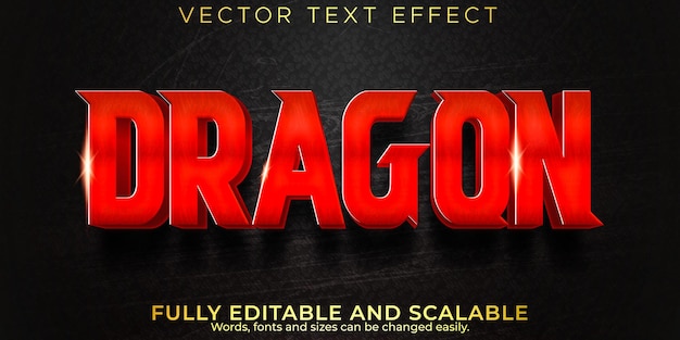 Dragon text effect, editable samurai and fighter text style