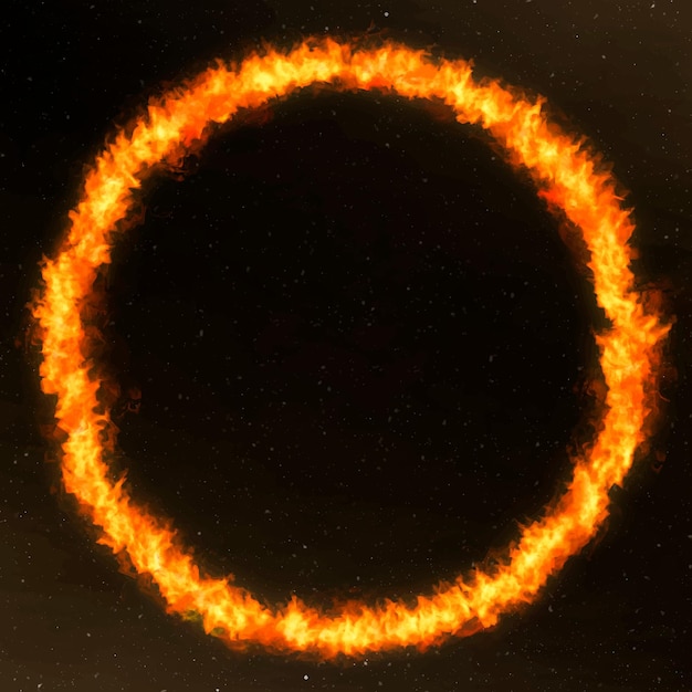 Free Vector dramatic orange circle fire frame