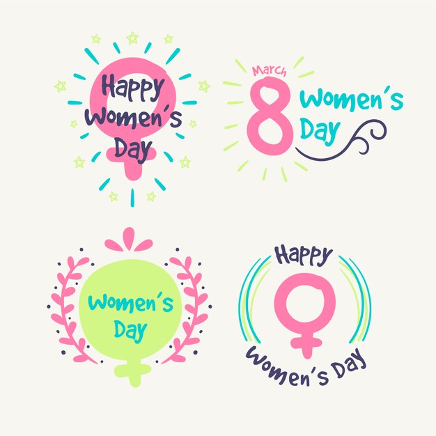 Draw of womens day label collection