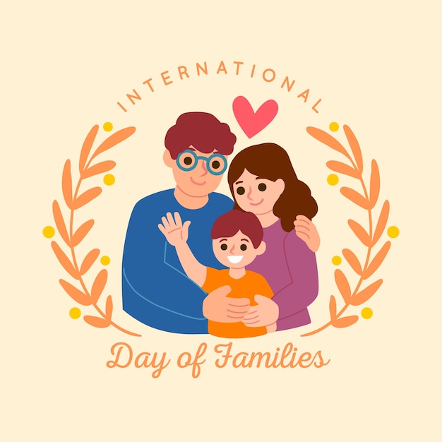 Drawing international day of families illustrated