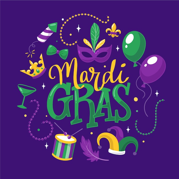 Drawing of mardi gras concept