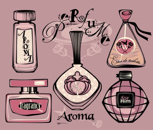 Free Vector drawing perfume bottles