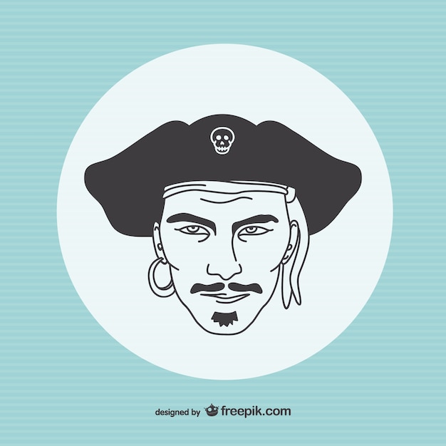 Drawing of a pirate portrait