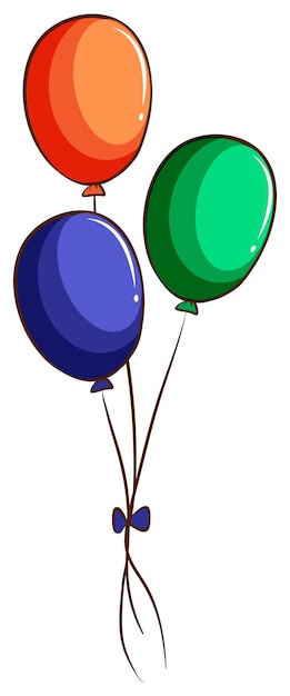 A drawing of three colourful balloons