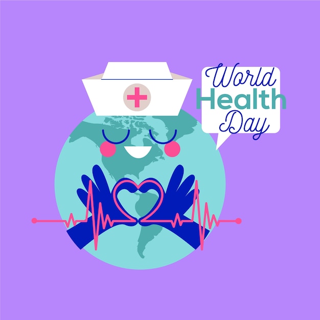 Free Vector drawing of world health day