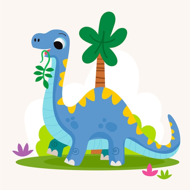 Drawn baby dinosaur illustrated