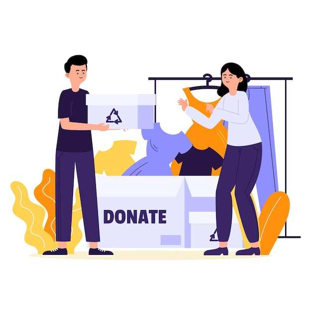 Free Vector drawn clothing donation concept