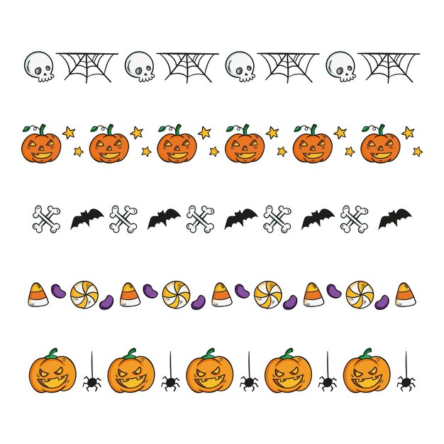 Drawn collection of halloween borders