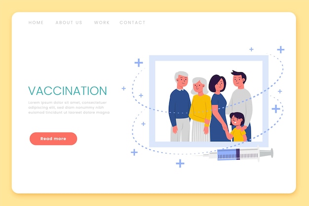 Free Vector drawn coronavirus vaccine landing page