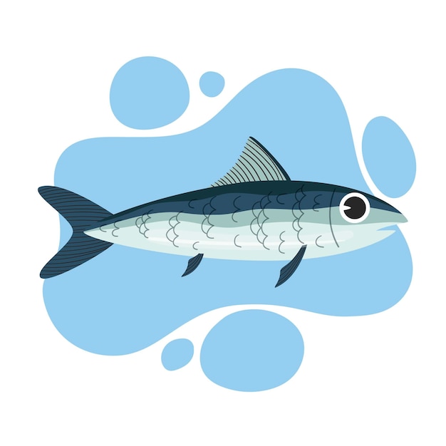 Free Vector drawn delicious sardine illustration