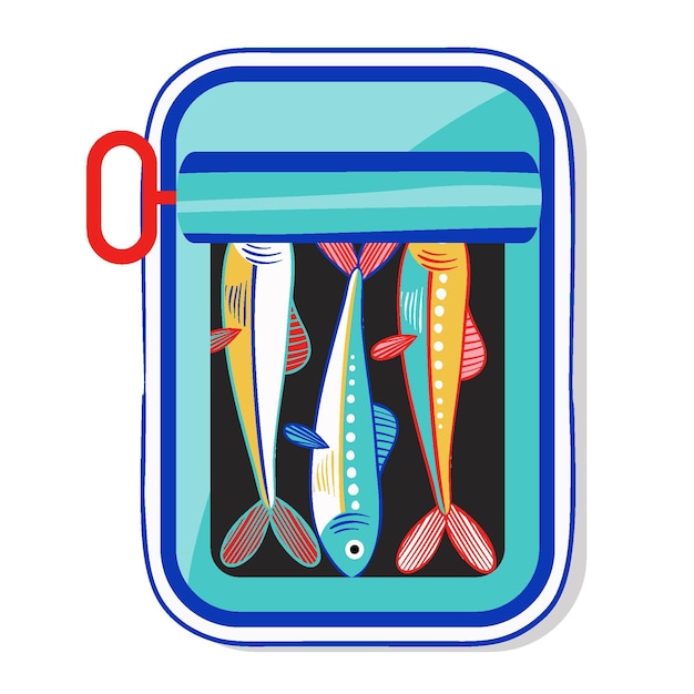 Free vector drawn delicious sardine illustration