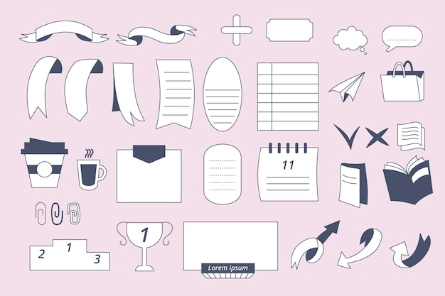 Free vector drawn elements for bullet journals