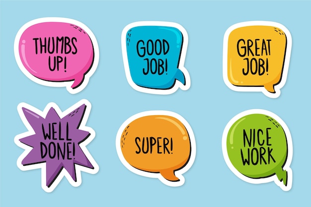 Drawn good job and great job sticker pack