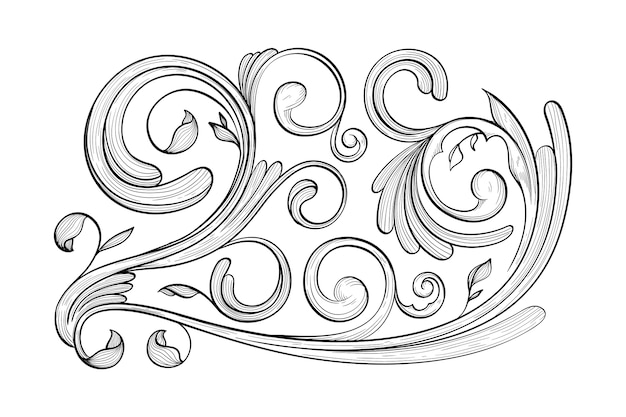 Free vector drawn ornamental border in baroque style